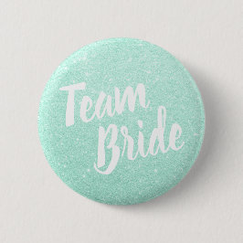 Eleganter und moderner Minzgrün-Glitzer-Teambrit Button