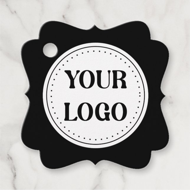 Eleganter und sanfter schwarzer QR-Code Geschenkanhänger (Vorderseite)