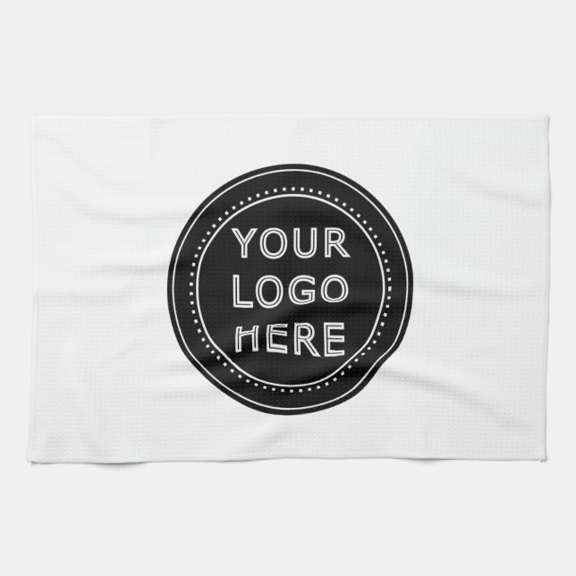 Eleganter und sanfter schwarzer QR-Code Geschirrtuch (Horizontal)