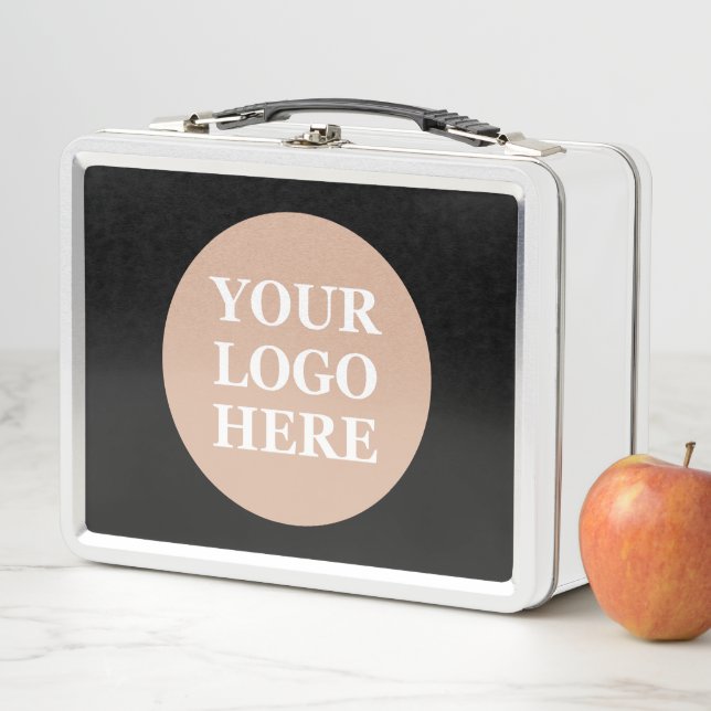 Eleganter und sanfter schwarzer QR-Code Metall Brotdose (Beispiel)