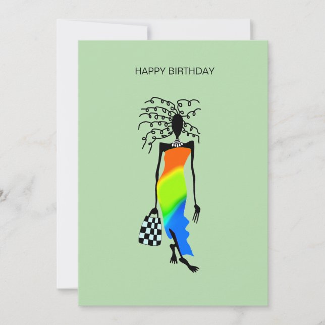 Eleganter und stilvoller afrikanischer Geburtstag Karte (Vorderseite)