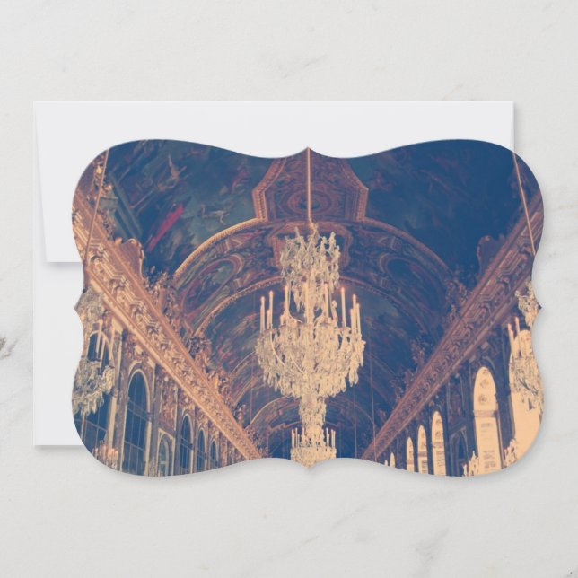 Eleganter und Vintager Kronleuchter Einladung (Vorderseite)