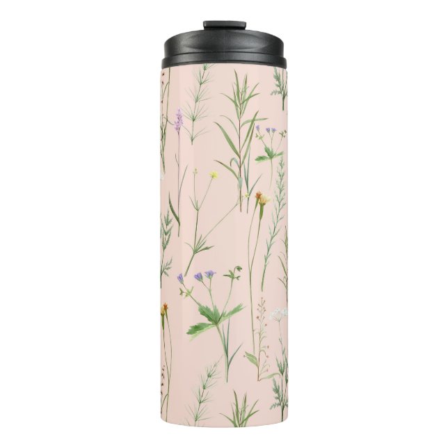 Eleganter Unkrautgarten - Creme Thermosbecher (Vorderseite)