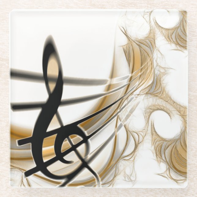 Eleganter Untersetzer für Musical Note Keramik (Vorderseite)