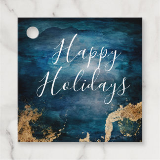 Eleganter Urlaub Blau und Gold Geschenkanhänger