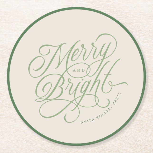 Eleganter Urlaub mit Merry und Bright Runder Pappuntersetzer (Vorderseite)