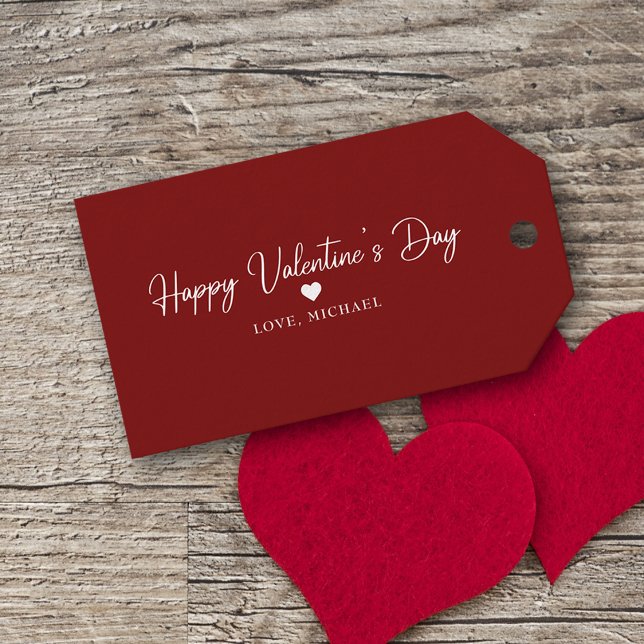 Eleganter Valentinstag Einfache Herzschrift Geschenkanhänger (Elevate your Valentine's gift with this stunning gift tag, leaving a memorable impression.)