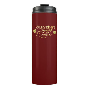 Eleganter Valentinstag Rot und Gold Kalligrafie Thermosbecher