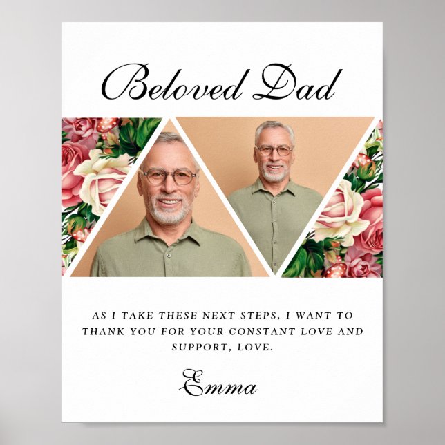 Eleganter Vater der Braut Geschenk Danke Geschenk Poster (Vorne)