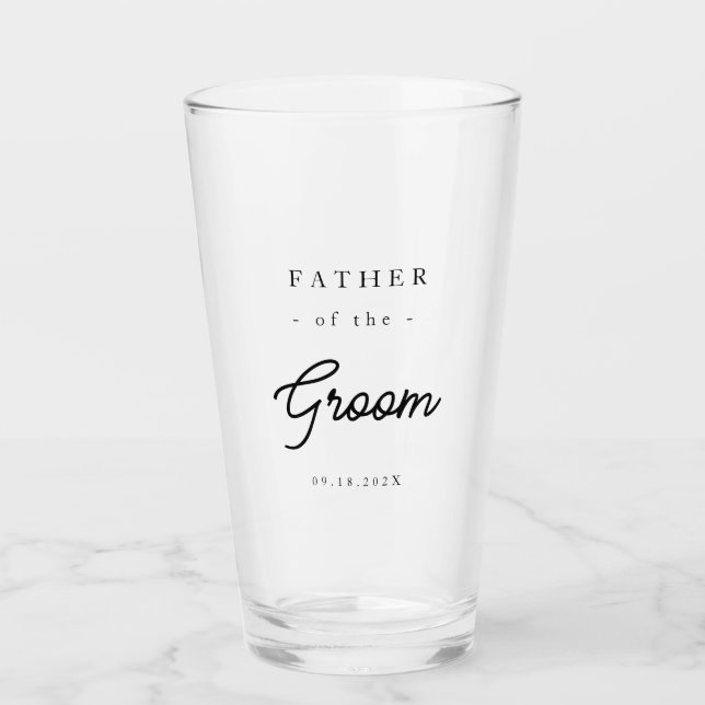 Eleganter Vater des Bräutigams Glas (Vorderseite)