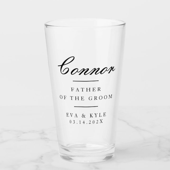 Eleganter Vater des Bräutigams Glas (Vorderseite)