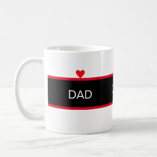 Eleganter Vater mit Herz in Schwarz-Weiß Kaffeetasse