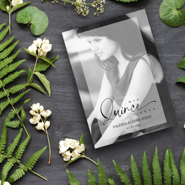 Eleganter Vellum-Effekt Quinceñera Ausgeklügelt Einladung (Von Creator hochgeladen)