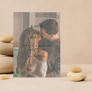 Eleganter Vellum Overlay Foto QR Code Save The Date