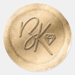 Eleganter, vergoldeter Wachs-Siegel-Aufkleber für Runder Aufkleber