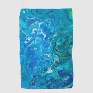 Eleganter verrückter Spitze-Achat 2 - blaues Aqua Golfhandtuch