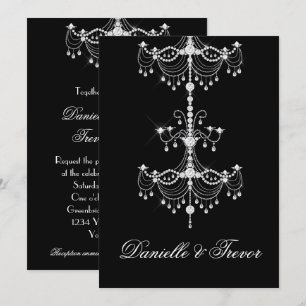 Eleganter Verzierter Diamant Kronleuchter auf Blac Einladung