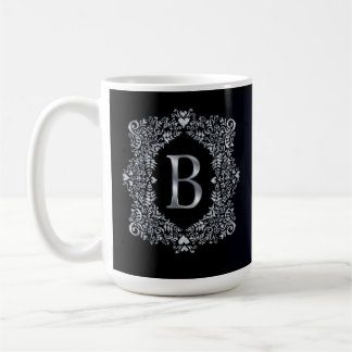 Eleganter Verzierter Rahmen Initial B Kaffeetasse