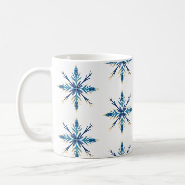 Eleganter Verzierter Schneeflocken Kaffeetasse (Links)