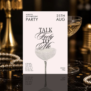 Eleganter Vierzigster Geburtstag - Talk Forty To M Einladung