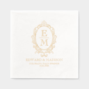 Eleganter Viktorianischer Blumenrahmen Servietten Mit Folie