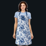 Eleganter Vintag Blue Floral English Garden Schürze<br><div class="desc">Eine wunderschöne,  blau-weiß gebackene Schürze mit einem blühenden englischen Gartenmuster. Macht ein großartiges Geschenk für einen Freund. Personalisieren Sie es für einen niedliche Geburtstag Geschenk. Entworfen für Sie von BlackBerry Boulevard.</div>