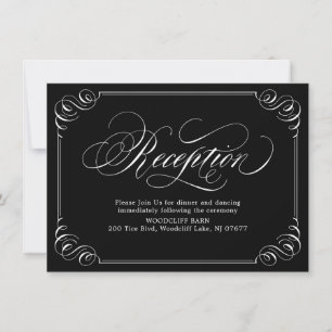 Eleganter Vintag geblüht Kalligraphie-Empfang Einladung