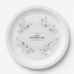 Eleganter Vintag glücklicher Muttertag   Papierpla Pappteller