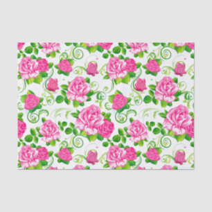 Eleganter Vintag rosa Rosen Weißer Hintergrund Seidenpapier