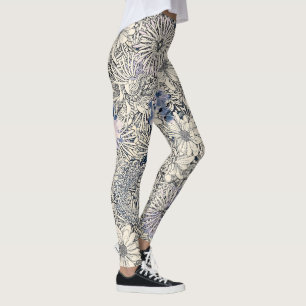 Eleganter Vintage-Abstrakter Blumenhintergrund Leggings