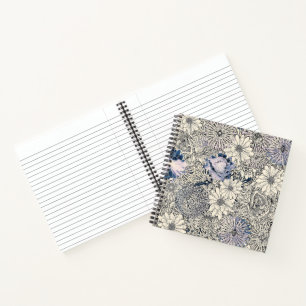 Eleganter Vintage-Abstrakter Blumenhintergrund Notizbuch