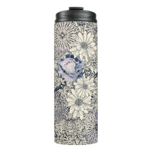 Eleganter Vintage-Abstrakter Blumenhintergrund   Thermosbecher