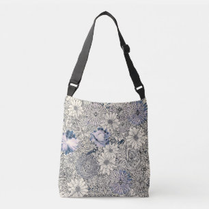 Eleganter Vintage-Abstrakter Blumenhintergrund   Tragetaschen Mit Langen Trägern