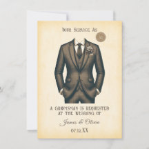 Eleganter Vintage-Anzug Antrag für den Trauzeugen