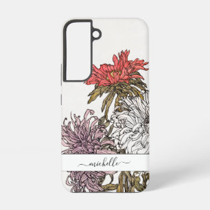 Eleganter Vintage-Blumen-Script-Name Samsung Galaxy Hülle