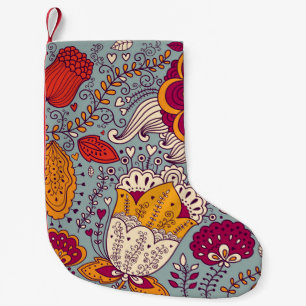 Eleganter Vintage-Blumenhintergrund Kleiner Weihnachtsstrumpf