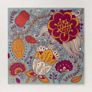 Eleganter Vintage-Blumenhintergrund Puzzle