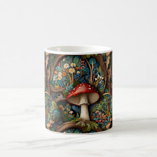 Eleganter vintage-bohemian Pilzwald Kaffeetasse