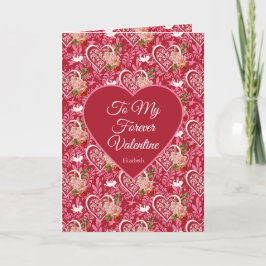 Eleganter Vintage-Cupid und rote Rose zum Valentin Karte