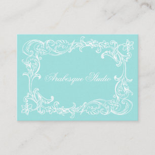 Eleganter Vintage-Damask Robin-Ei-Blau und Weiß Visitenkarte