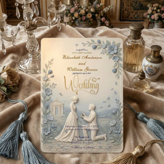 Eleganter Vintage-Effekt Hochzeit Einladung