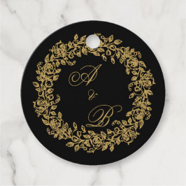 Eleganter Vintage-Französischer Gold-Blumen-  Geschenkanhänger