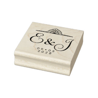 Eleganter Vintage-Hochzeits-Stempel Gummistempel