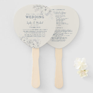 Eleganter Vintage-Hochzeitsprogramm-Handfächer Fächer