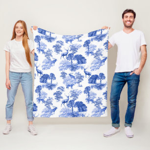 Eleganter Vintage Klassiker Blaue Französische Toi Fleecedecke