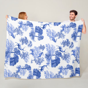 Eleganter Vintage Klassiker Blaue Französische Toi Fleecedecke