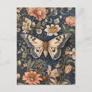 Eleganter Vintage-Motten William Morris Inspiriert Postkarte