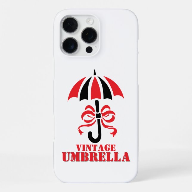 Eleganter Vintage-Regenschirm mit Schleifen-Design iPhone Hülle (Rückseite)