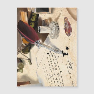 Eleganter vintage roter Federkugelschreiber und Ti Magnetkarte