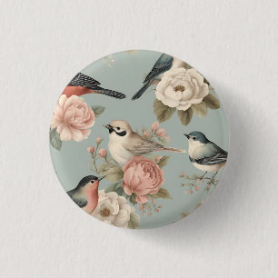 Eleganter Vintage-Shabby-Chic-Cottagecore-Blumenst Button
